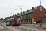 Sheffield Yellow Route with low-floor articulated tram 113 on Middlewood Road (2011)