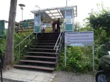 Skjoldenæsholm metre gauge with railcar 36 by The entrance (2022)