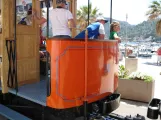 Sóller tram line with open sidecar 10 on Carrer de la Marina (2013)