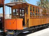 Sóller tram line with open sidecar 5 on Carrer de la Marina (2013)