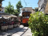 Sóller tram line with railcar 1 on Plaça de sa Constitució (2013)