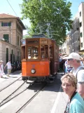 Sóller tram line with railcar 22 at Las Palmeras / Carrer de la Marina (2013)