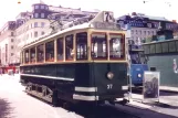 Stockholm Djurgårdslinjen 7N with railcar 37 at Norrmalmstorg (1992)