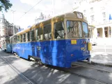 Stockholm restaurant line Cafetåget with sidecar 618 at Nybroplan (2015)