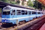 Stockholm tram line 12 Nockebybanan with sidecar 604 at Alvik (1992)