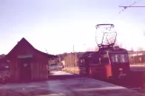 Stockholm tram line 21 Lidingöbanan with railcar 10 at Gåshaga (1984)