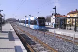 Stockholm tram line 30 Tvärbanan with low-floor articulated tram 408 at Årstafältet (2003)