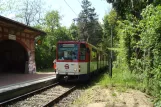 Strausberg tram line 89 with articulated tram 21 at Schlagmühle (2013)