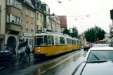 Stuttgart tram line 15 with articulated tram 416 at Kirchtalstr. (2003)