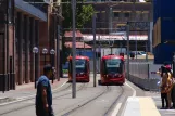 Sydney light rail line L1 with low-floor articulated tram 2112 near Powerhouse Museum (2014)