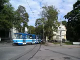 Tallinn tram line 1 with articulated tram 66 close by Kadriorg (2006)