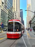 Toronto extra line 508 Lake Shore with low-floor articulated tram 4431 on Dundas Street East (2022)