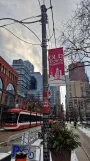 Toronto low-floor articulated tram 4625 on King Street East at Ontario Street (2025)
