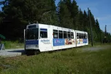 Trondheim tram line 9, Gråkallbanen with articulated tram 93 at Lian (2009)