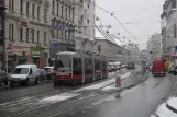 Vienna low-floor articulated tram 31 at Lange Gasse (2013)