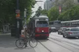 Vienna tram line 2 with articulated tram 4853 at Weihburggasse (2008)