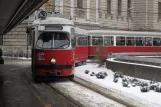 Vienna tram line 43 with articulated tram 4844 at Schottentor (2013)