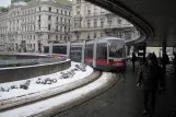 Vienna tram line 44 with low-floor articulated tram 21, the back Schottentor (2013)