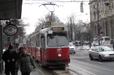 Vienna tram line D with articulated tram 4012 at Burgring (2013)