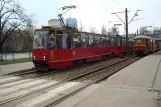 Warsaw tram line 1 with railcar 2012 at Park Trangatta (2011)