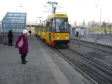 Warsaw tram line 28 with railcar 1310 at Dw.Gdański (2018)