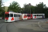 Würzburg tram line 4 with articulated tram 206 at Sanderau, Köningsberger Straße (2014)