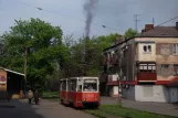 Yenakiieve tram line 1 with railcar 003 on Kalinina Ulitsa (2011)