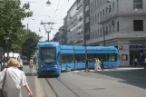 Zagreb tram line 11 with low-floor articulated tram 2215 on Jurišićeva ulica (2008)