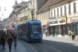 Zagreb tram line 17 with low-floor articulated tram 2229 close by Trg bana Josipa Jelačića (2008)