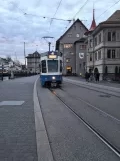 Zürich tram line 4 with articulated tram 2078 on Limmatquai (2022)