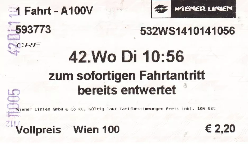 Adult ticket: 7112II005 42Di11.00
(2014)