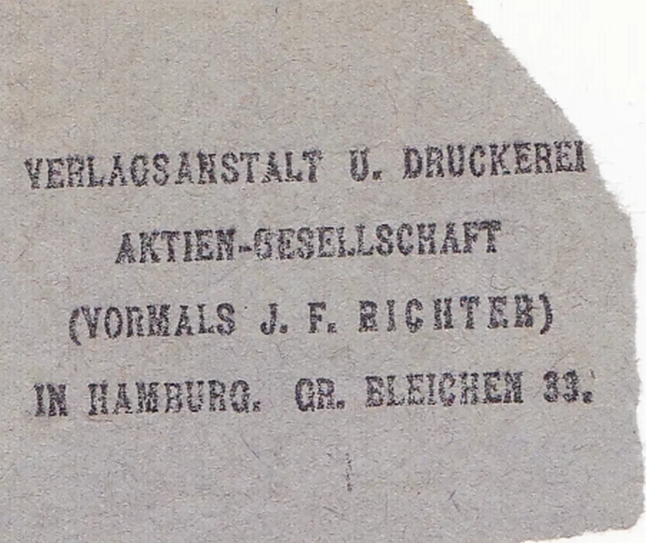 Adult ticket for Hamburger Hochbahn (HHA), the back (1920)