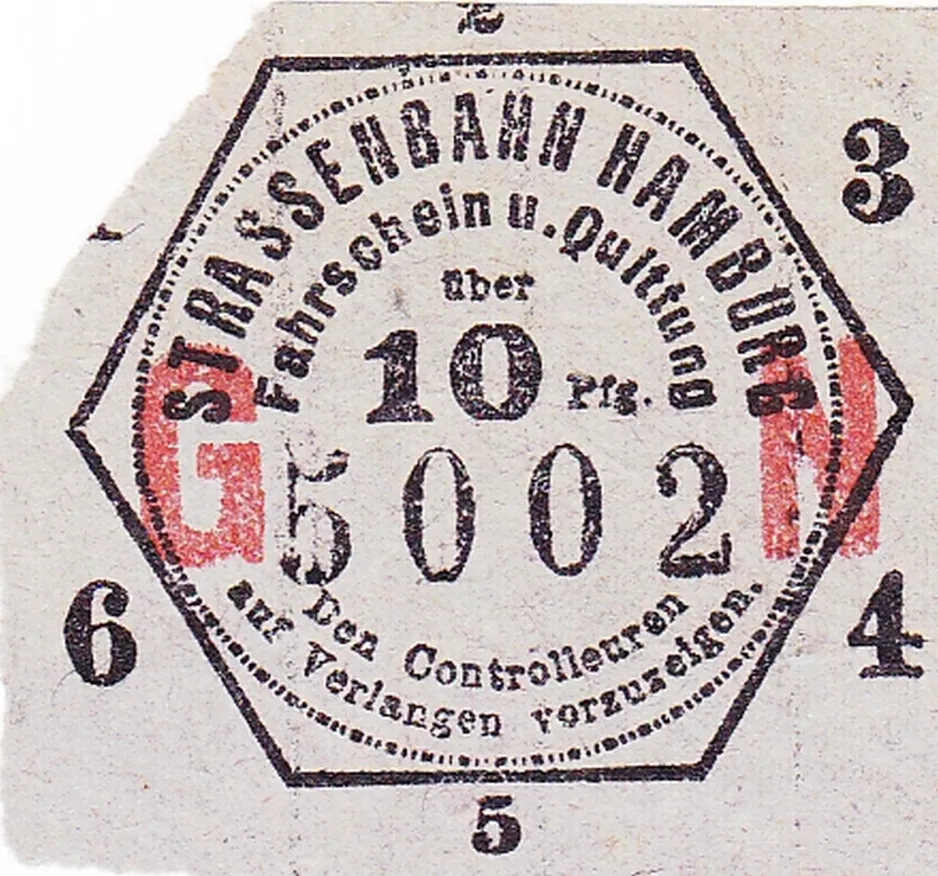 Adult ticket for Hamburger Hochbahn (HHA), the front (1920)