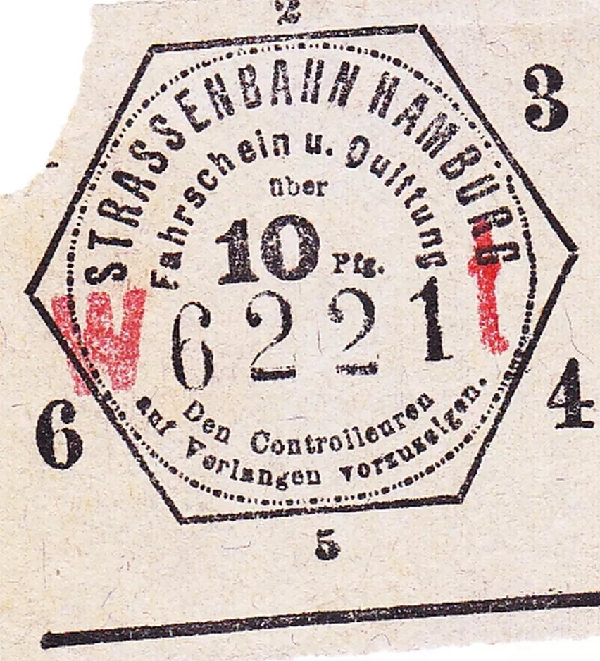 Adult ticket for Hamburger Hochbahn (HHA), the front (1921)