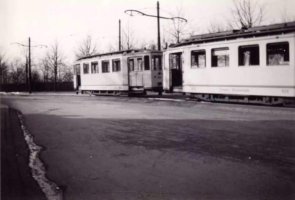 Archive photo: Essen tram line 107 with railcar 906 near Feldmark (1928)