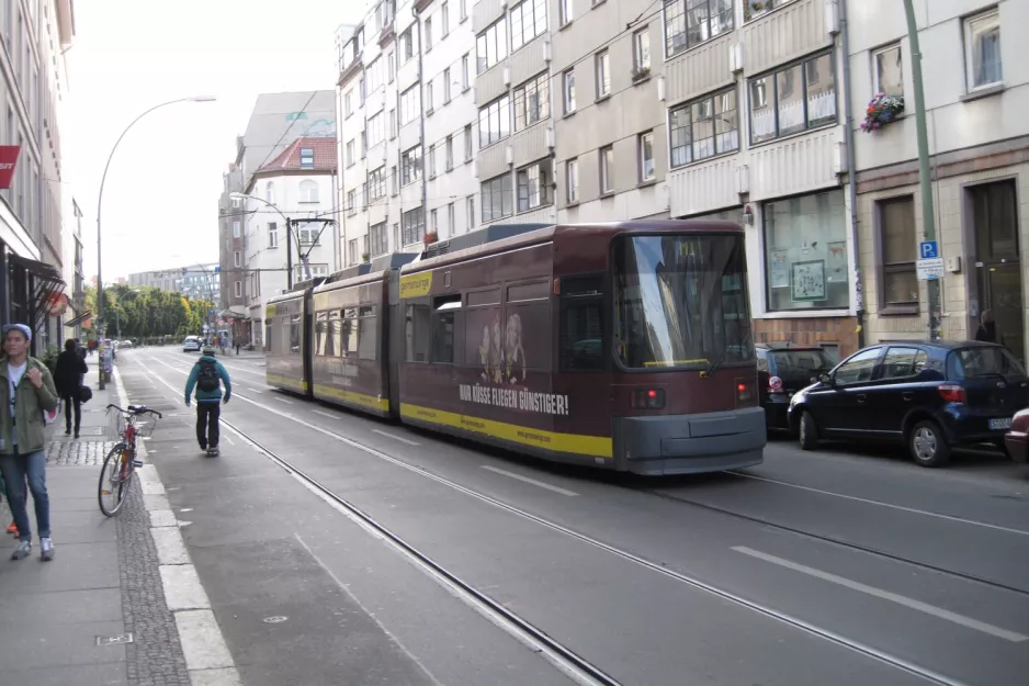 Berlin fast line M1 with low-floor articulated tram 1098 near U Weinmeisterstr. / Gipsstr. (2012)