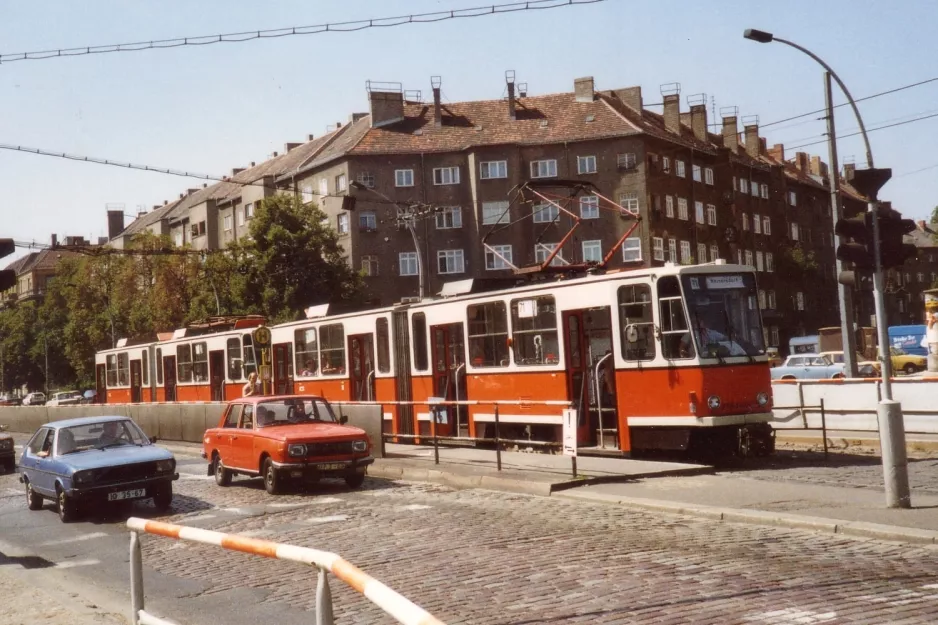 Berlin tram line 71  at Prenzlauer Allee / Ostseestr. (1990)