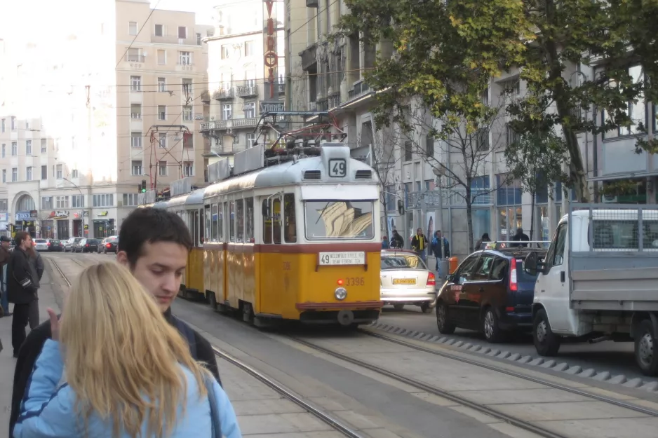 Budapest tram line 49 with railcar 3396 on Róbert Károly körút (2006)