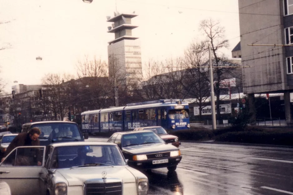 Cologne tram line 1  on Heumarkt (1988)