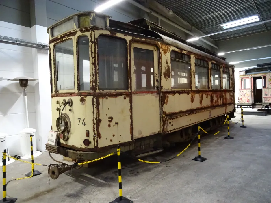 Darmstadt railcar 74 in Funkeschees Remise (2024)