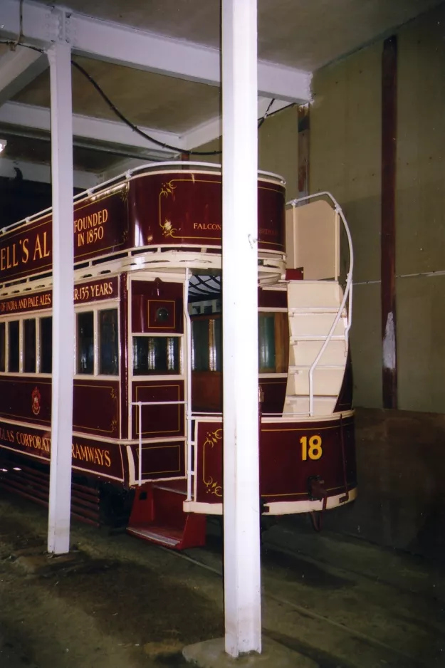 Douglas, Isle of Man horse tram 18 inside Depot (2006)