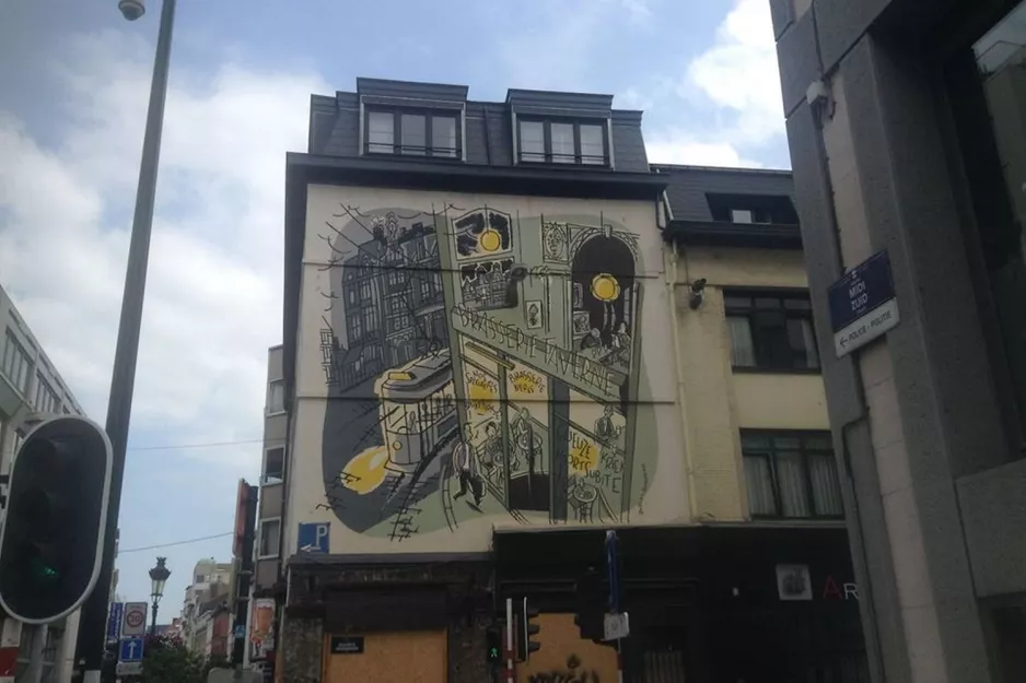 Drawing: Brussels on Rue du Midi/Zuid (2017)