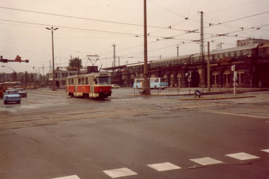 Dresden tram line 16  close by Hauptbahnhof (1983)