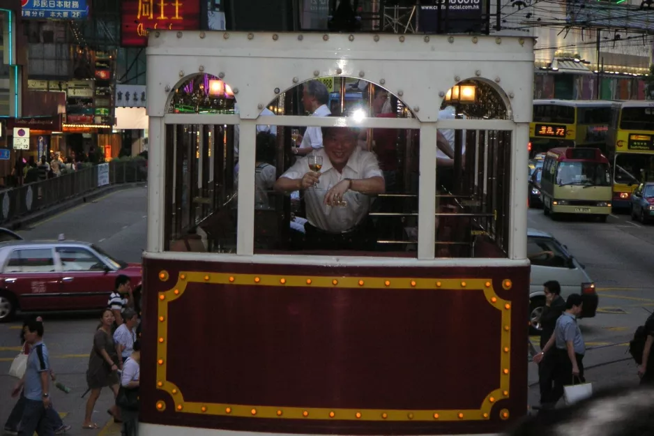 Hong Kong bilevel rail car 128 on Johnston Road (2005)