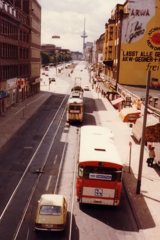 Kiel tram line 4  near Central Station (1981)