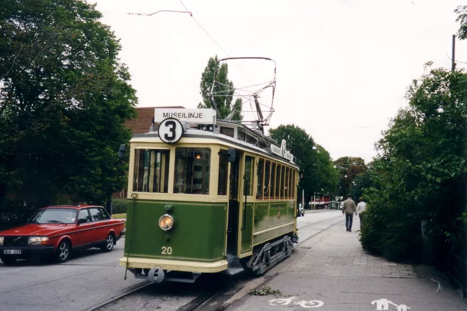 Malmö Museispårvägen with railcar 20 near Turbinen (2003)