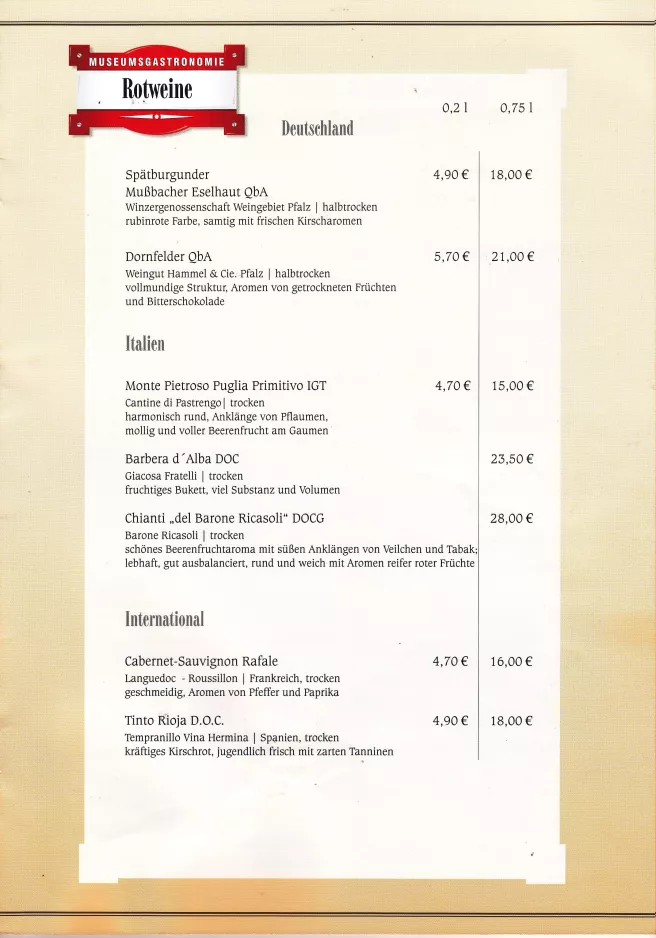 Menu card: page 19
 (2015)