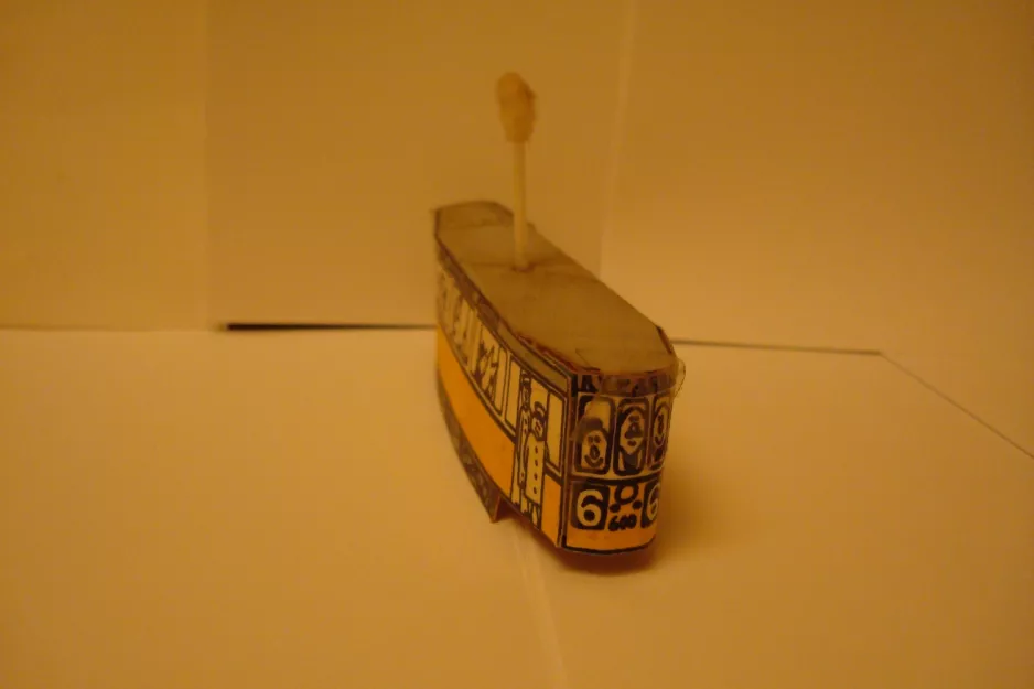 Model tram: The Front: of a cardboard model (2000)