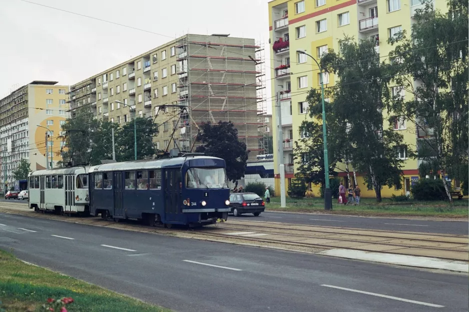 Most extra line 1 with railcar 244 on třída Budovatelů (2008)