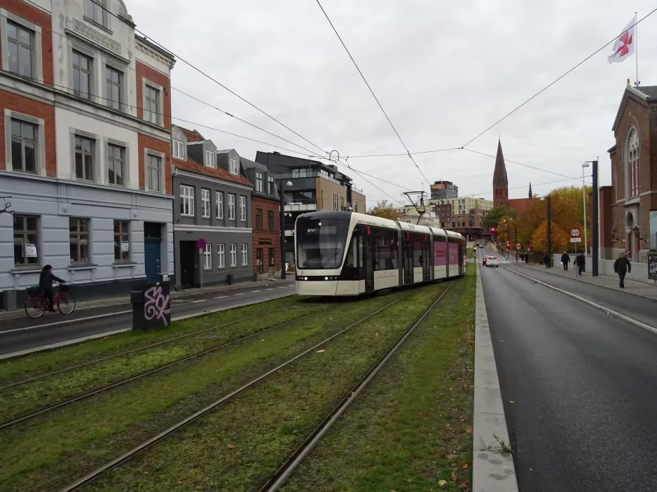 Odense low-floor articulated tram 08 "Eventyret" Albanigade (2023)